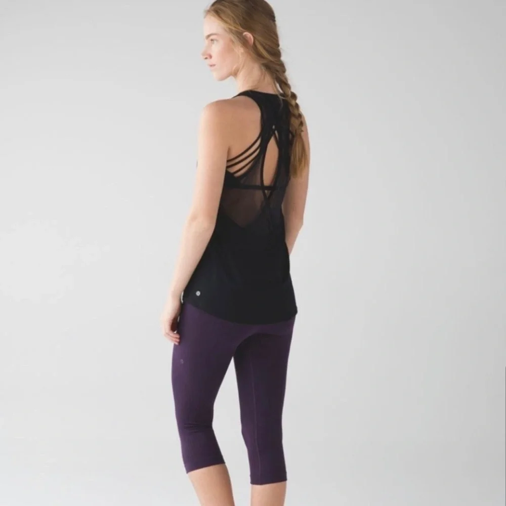 Lululemon Flow & Go Crop Leggings Deep Zinfandel